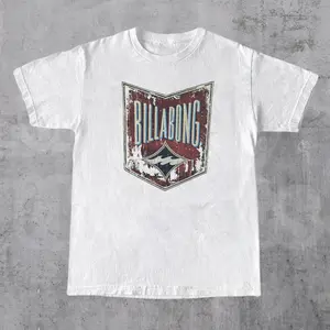 Billabong Shield Retro Graphic Tee, Shortsleeve, basic tops, Fabric Cotton, Women's Top, Menswear Top, Gifs, Streetwear Tshirt Round Neck Casual Breathable Design
