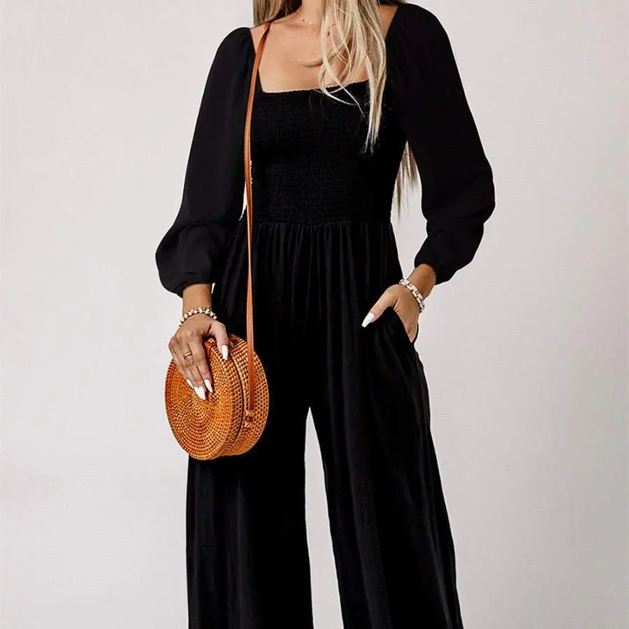 Velvet Plush Long Sleeve Jumpsuit
