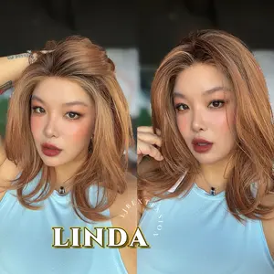JBEXTENSION 18 Inches Copper Pre-Cut T Part Snowflake Lace Frontlace Glueless Wig LINDA SNOWFLAKE【BENDY EAR TABS】