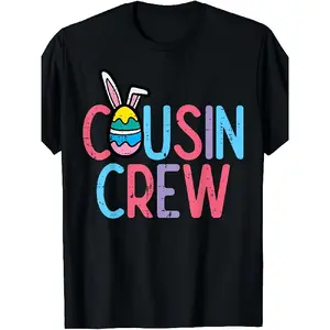 Plus sizeFamily Matching Cousin Crew T-Shirts - Easter Bunny & Egg Hunt Design Retro Multicolor Cousin Outfits for Boys, Girls, s & Toddlers - -Season Round Neck Shirts for Christmas, Halloween, Birthdays & Reunion Gifts (Machine, Womens T Shirts, Tshirt