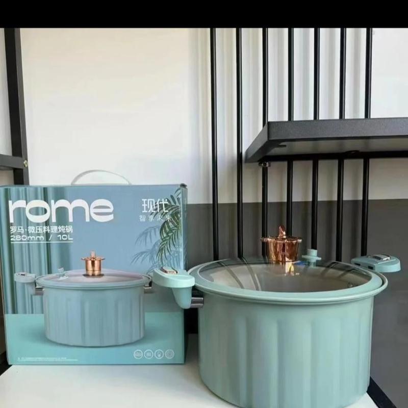 Roma 8L Large Capacity Soup Pot Non-Stick Double Ear Design with Glass Lid Micro Pressure Cookware for Home Use