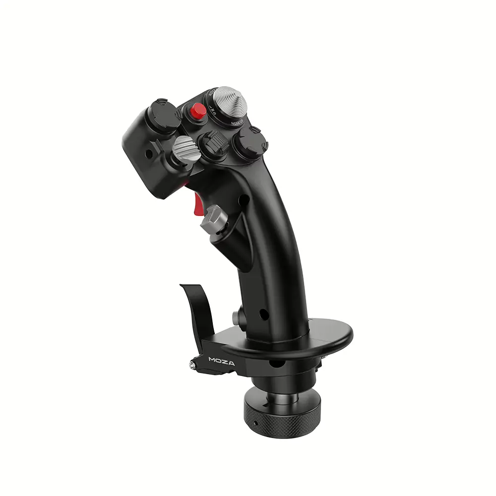 MOZA MH16 Flightstick - Aviation Grade Aluminum Alloy Classic Fighter Aircraft Design with 27 Input Signals & 8-Way ALPS Thumbstick