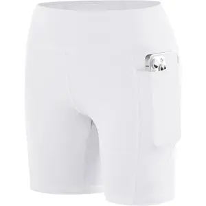 Girls Volleyball Spandex Shorts, 5" Youth Bike Athletic Compression Shorts for Gymnastics Dance Yoga with Pockets