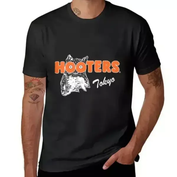 Hooters Okyo T-shirt Quick-drying Vintage Clothes Black T-shirts For Men