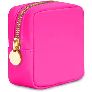 DANCOUR Hot Pink Mini Nylon Zip Makeup Bag