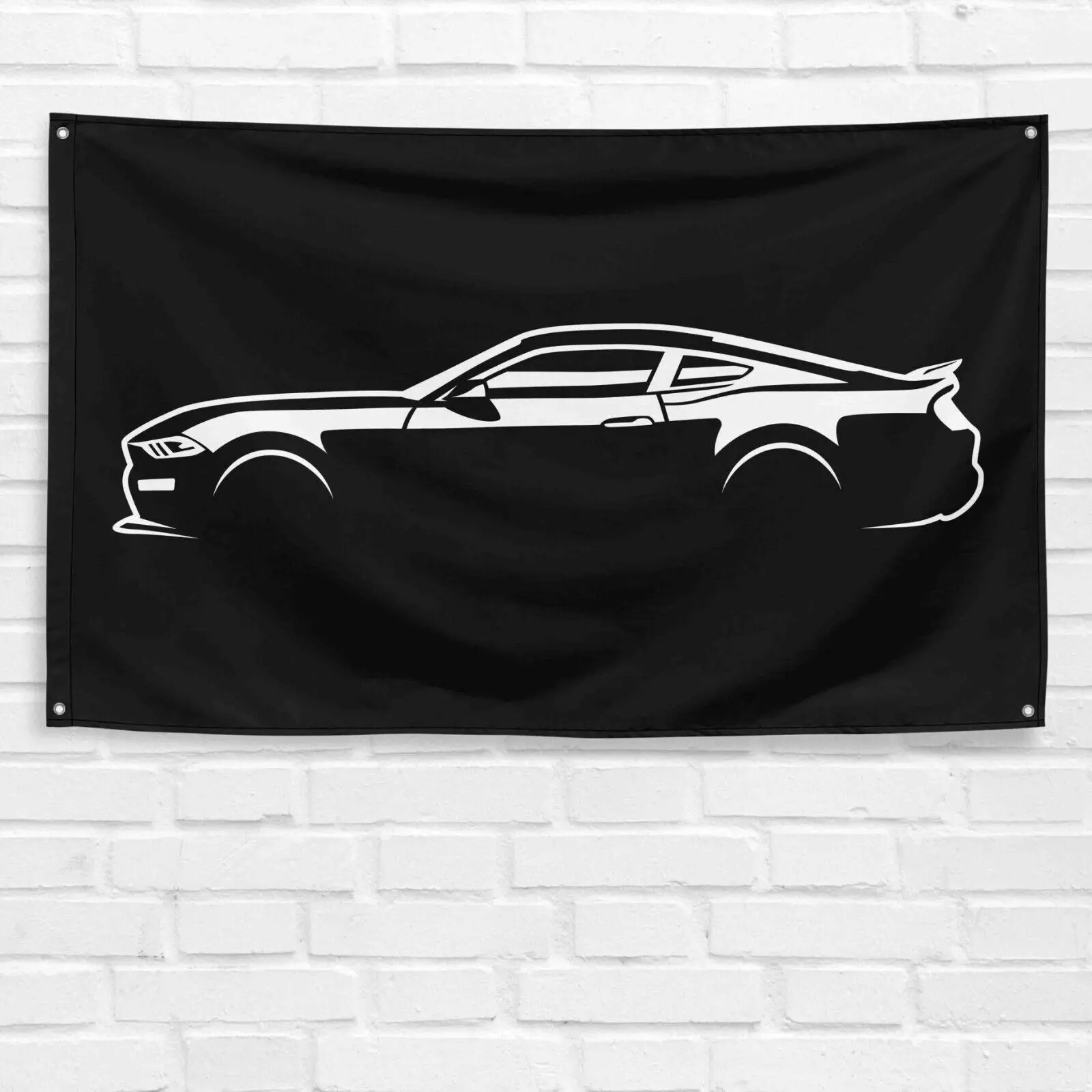 Unbranded Handmade 3x5 ft Synthetic Polyester 2021 Mustang GT Room Decor Banner with Iron Grommets, Home Decor Wall Hanging Backdrop, Car Enthusiasts' Gift, Decoration for Dad