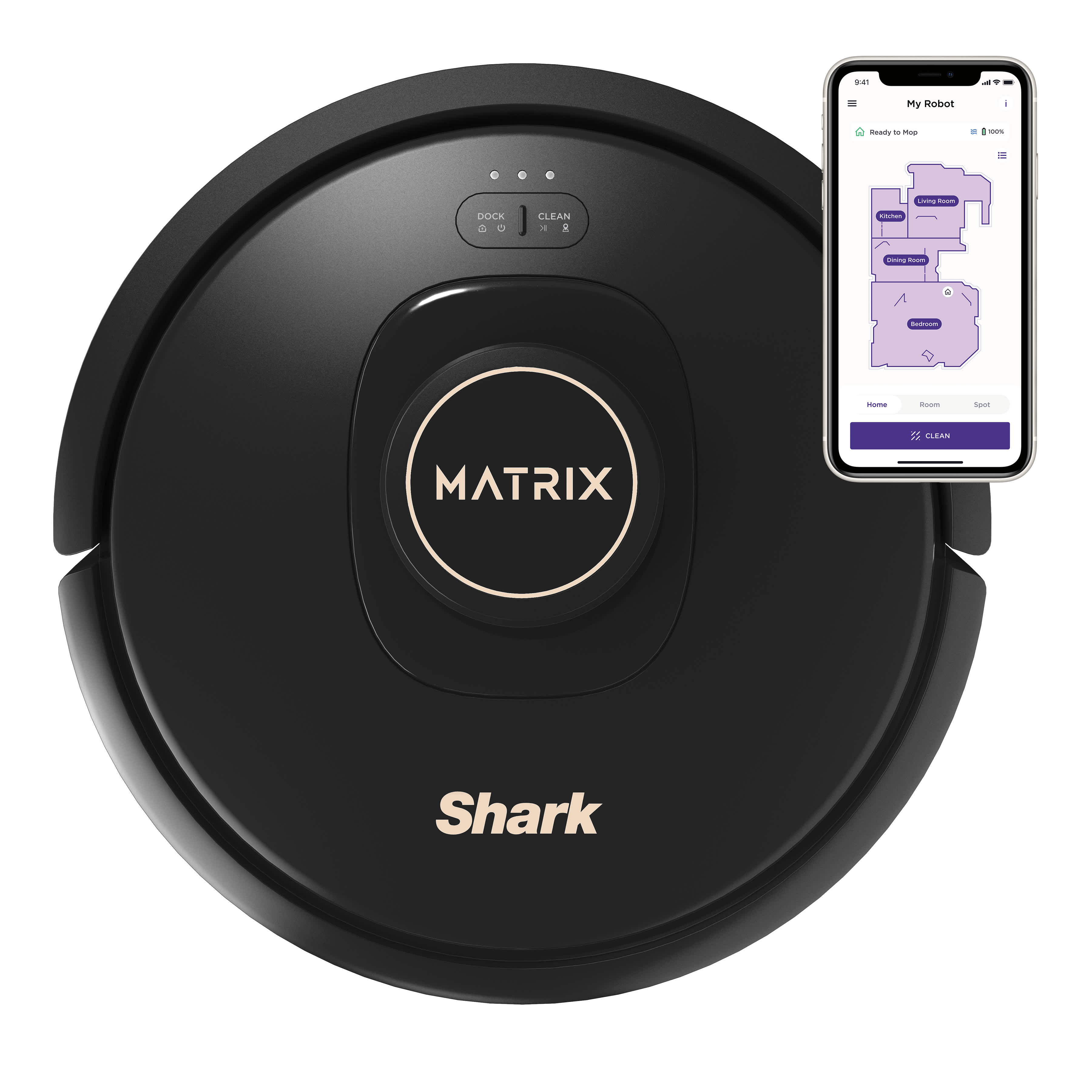 Shark Matrix Robot Vacuum with Matrix Clean & Precision Home Mapping for Powerful Whole Home Cleaning - AV2310