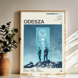 ODESZA A Musical Ascent to the Celestial Wall Art Vintage Black and White Art Posters Funky Aesthetic Canvas Prints Retro Bar Cart Decor for Bar Bedroom