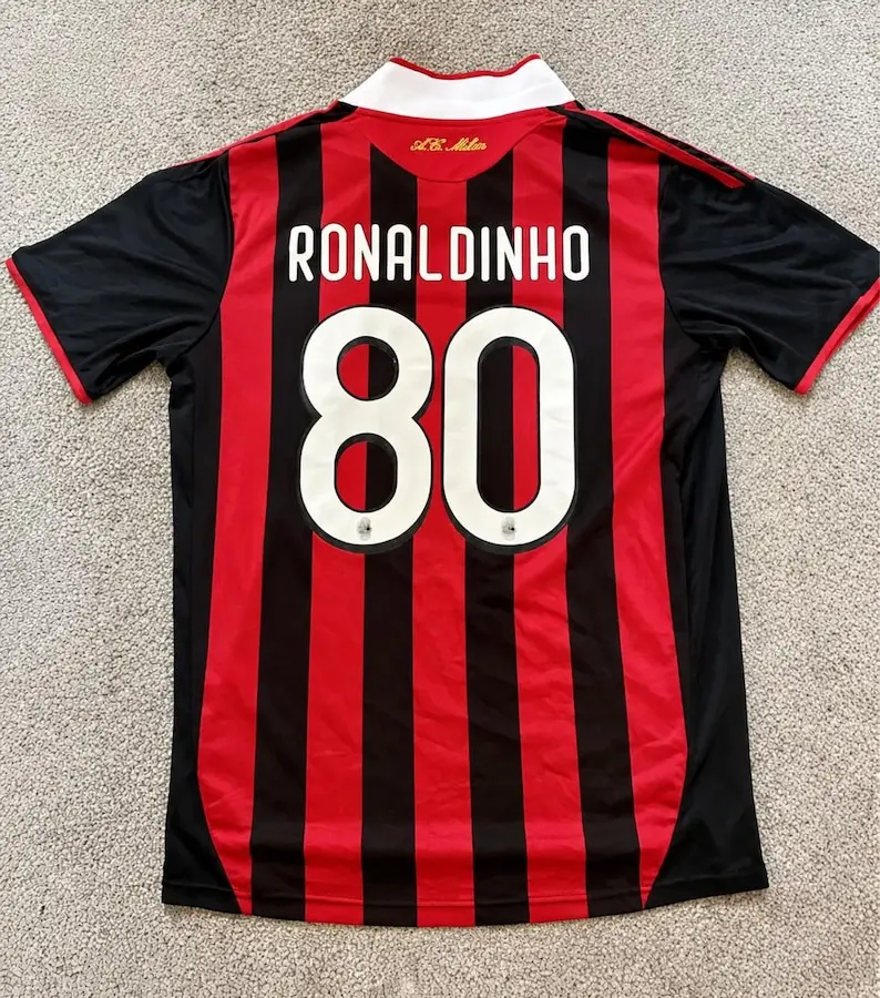 Ronaldinho 80's Vintage Shirt - Gift for AC Milan Fans from 2008 - Iconic Shirt