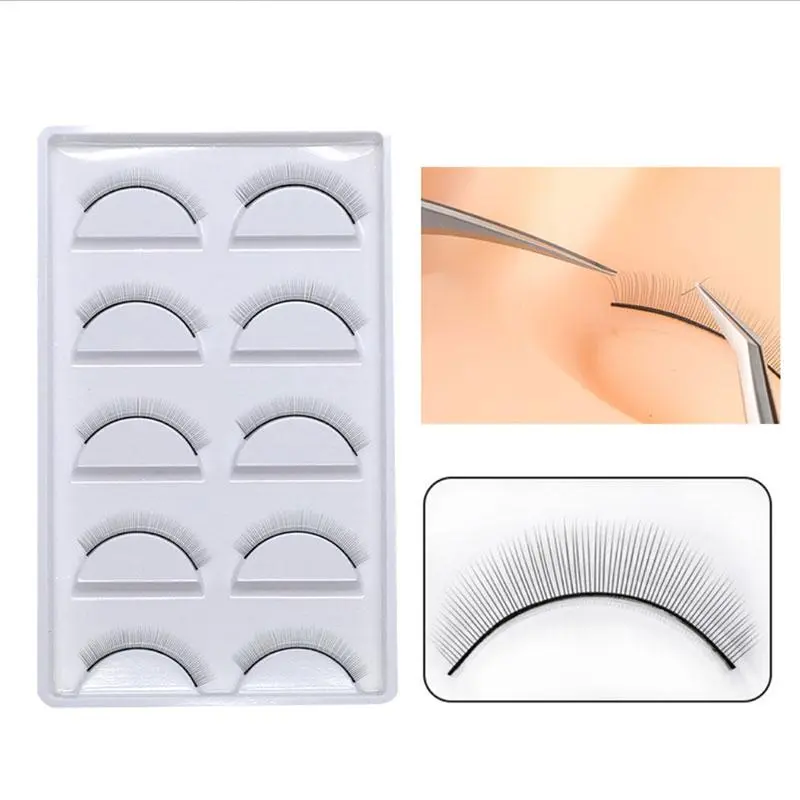 5/10/25 Pairs Training Lashes Eyelash Extension Practice Grafting Natural False Eyelashes For Beginner Makeup Tools 2026 New