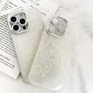 Iridescent Glitter Clear Shockproof PhoneCase For iPhone 17 16 15 14 13 12 11 Pro Max Shockproof Protective MagSafe Cover