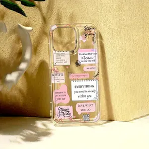 Phone Case: 1 Healing and Inspirational Quote Collage Air Cushion Soft Phone Case, Suitable for iPhone 17 16 15 14 13 12 11 Pro Max 14 15 16 Plus XS XSMAX X