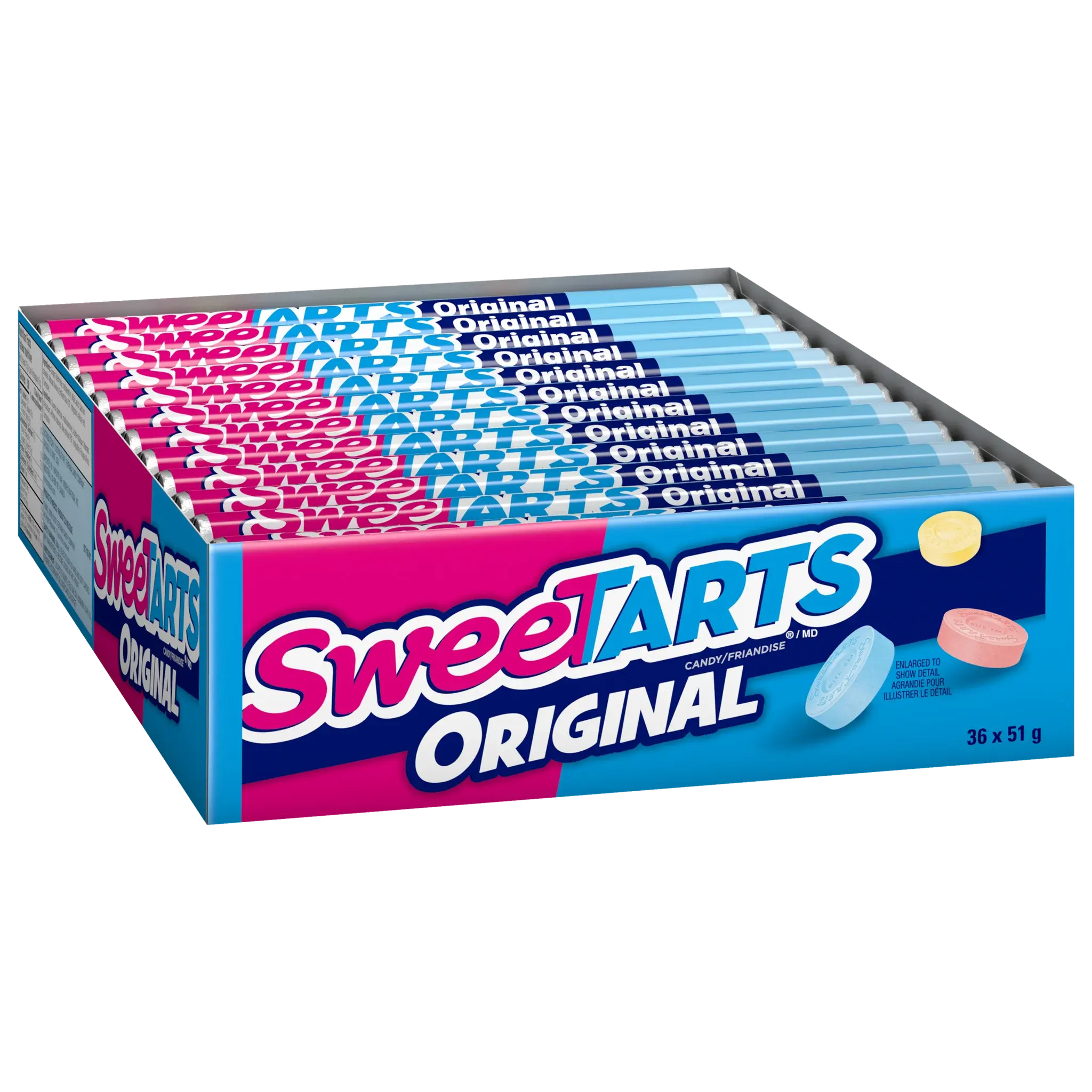 SweeTARTS Original Candy Rolls 36 ct. - Sweet and Tart Candy with Fruity Flavors - 36 Count Pack Bonbon Snack Natural Lemon