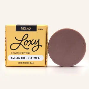 Loxy RELAX Conditioner Bar for Curly Dry Hair with Argan Oil & Jojoba Oil Moisturizing & Repairing Scented Cleanser