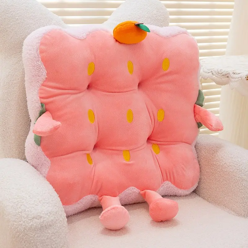 Strawberry Pattern Soft Thick Office Chair Pad, Adorable Square Soft Touch Cushion for Bedroom and Dining Room Decoration, Tatami Mat Seat Pad, Soft Cushions, Soft Padded Cushion, Thickened Cushions, Soft Cushioning