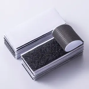 30 Sets Adhesive Square Hook and Loop Tape Sticky Back Fastener for Indoor or Outdoor Use Black 1.2in x 3.15in No Holes No Screws