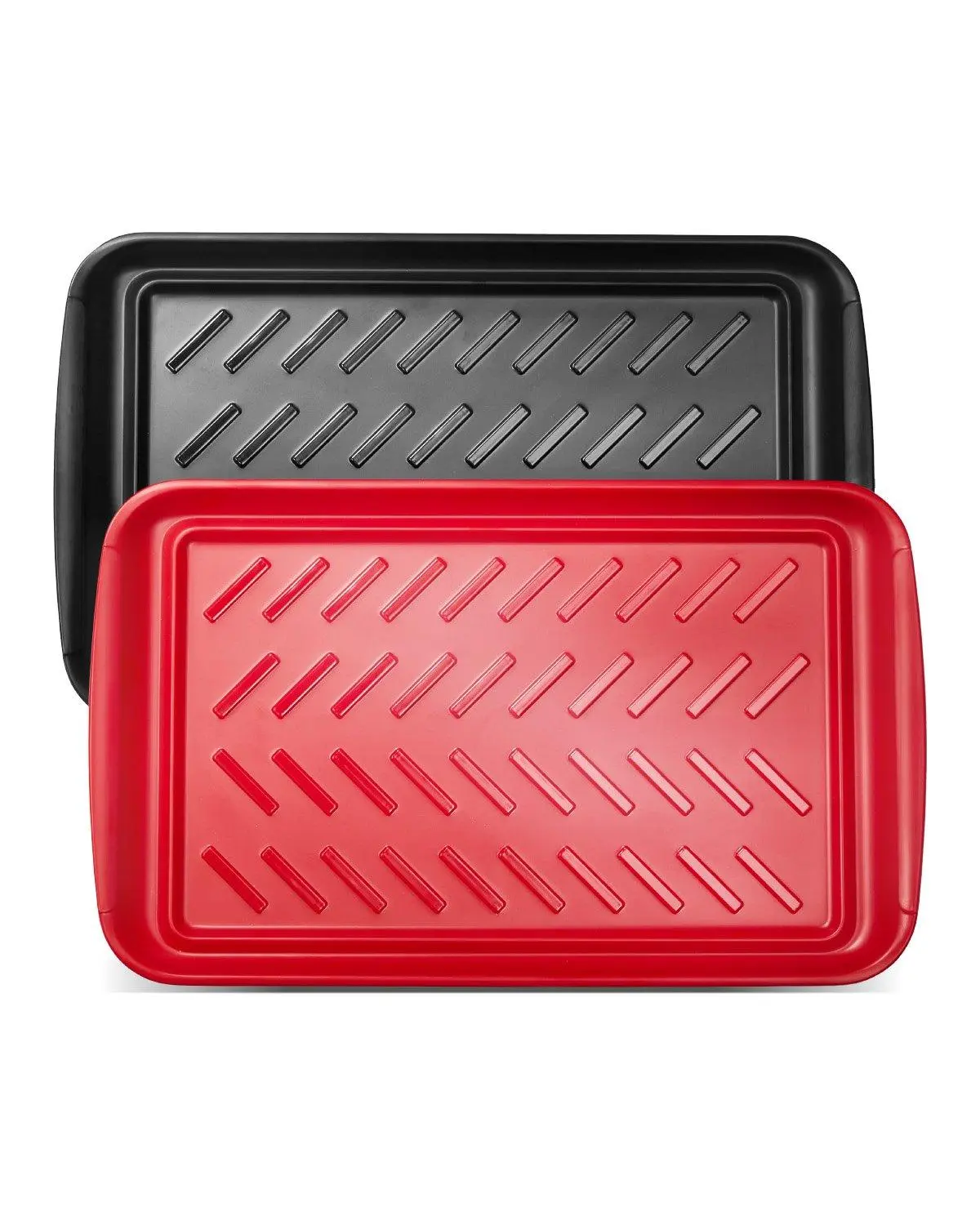 【Summerfinds】Plastic Serving Trays 17x10.35 Inch Anti-Slip Eating Food Trays 2-Pack
