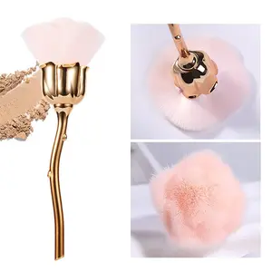Professional Rose Shape Loose Powder Brush, Multi-Functional Nail Dust Brush, Cosmetic Manicure, Ultra Soft Fiber Bristles, Newbie Makeup Brush