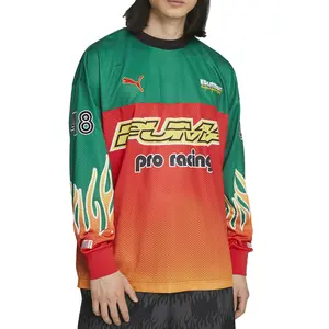 PUMA Mens X Butter Goods Graphic Crew Neck Long Sleeve Jersey Casual - Green, Orange