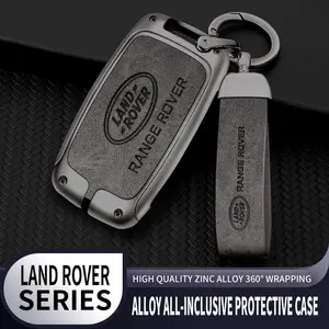 Retro Leather Car Remote Key Case, Key Fob Protector, High Quality Preservation Cover with Comprehensive Protection for Land Rover A9 Range Rover Sport Evoque Freelander Discovery, Auto Accessories
