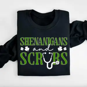 St Patricks Day Nurse Sweatshirt T-Shirt, Shenanigans Scrub Saint Pattys Nurse Tee, Nurse St Patricks Day Gift, St Patricks Nurse Sweater, Nursing Hoodie