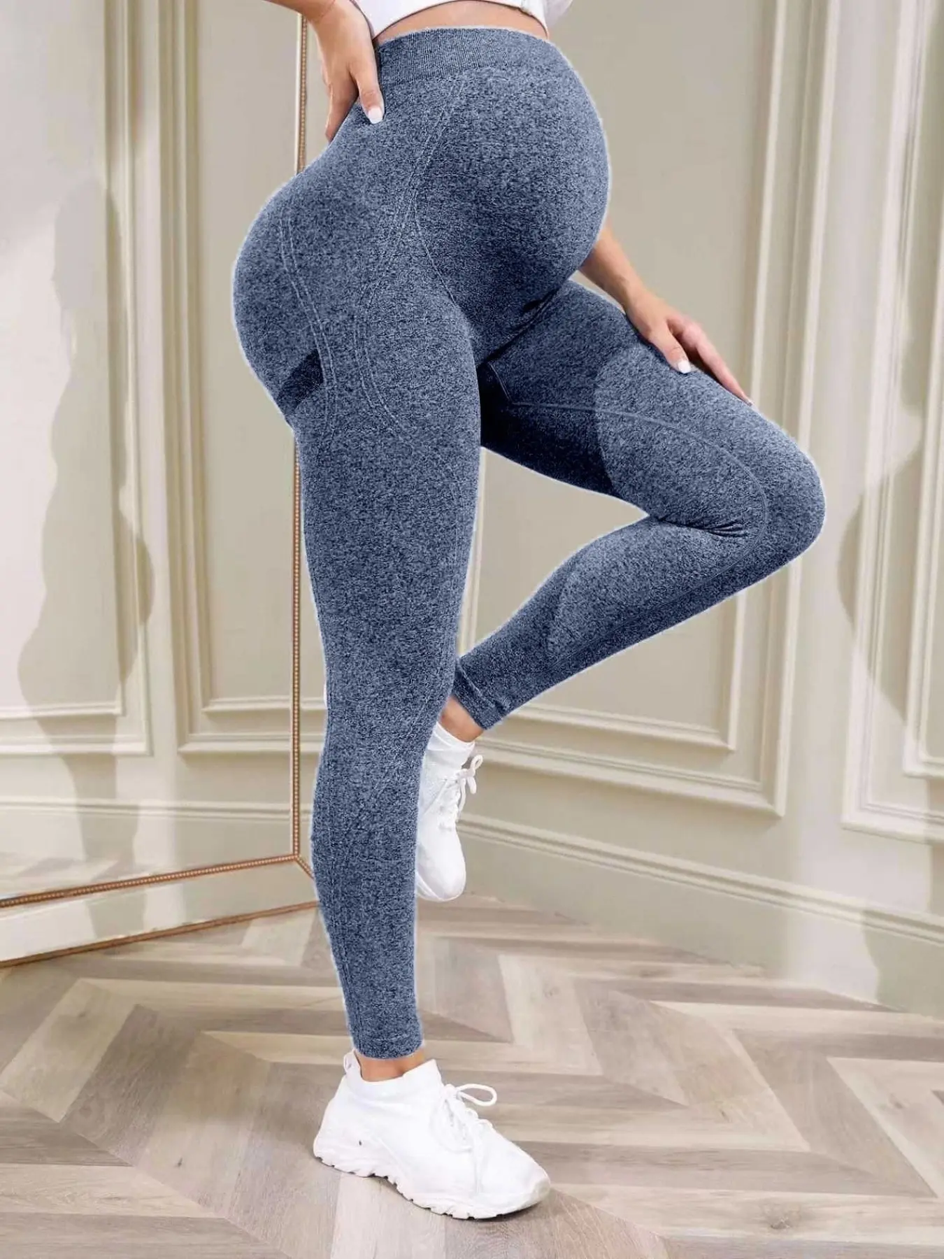 Women's High Waist Maternity Yoga Pants, Tight-Fitting Stretchy Comfortable Breathable Design for Spring & Fall Casual Daily Wear, Prenatal Maternity Clothing, Maternity Apparel, Pregnancy Clothes