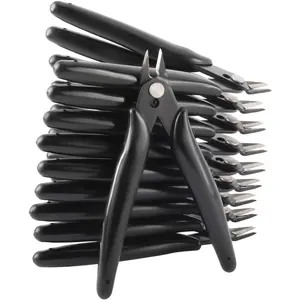 10 Pack Wire Cutters Black Diagonal Cutting Pliers for Electronic, Model, Jewelry Making, 170 Flush Cutter 5 inch