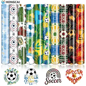10 Piece Football Theme Htv Heat Transfer Vinyl, 30x25cm Tropical Pattern, Ideal for T-Shirts, Sports Wear, Backpacks, DIY Football Accessories