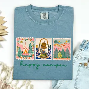 happy camper clear film screen print