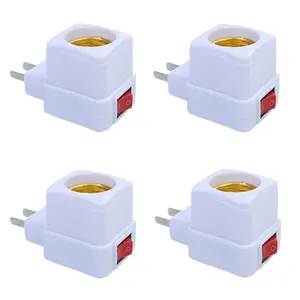 E26/E27 Socket Extension Adapter with ,Plug-in Light Socket,Convert Outlet to Light Bulb Socket (4 Pack)