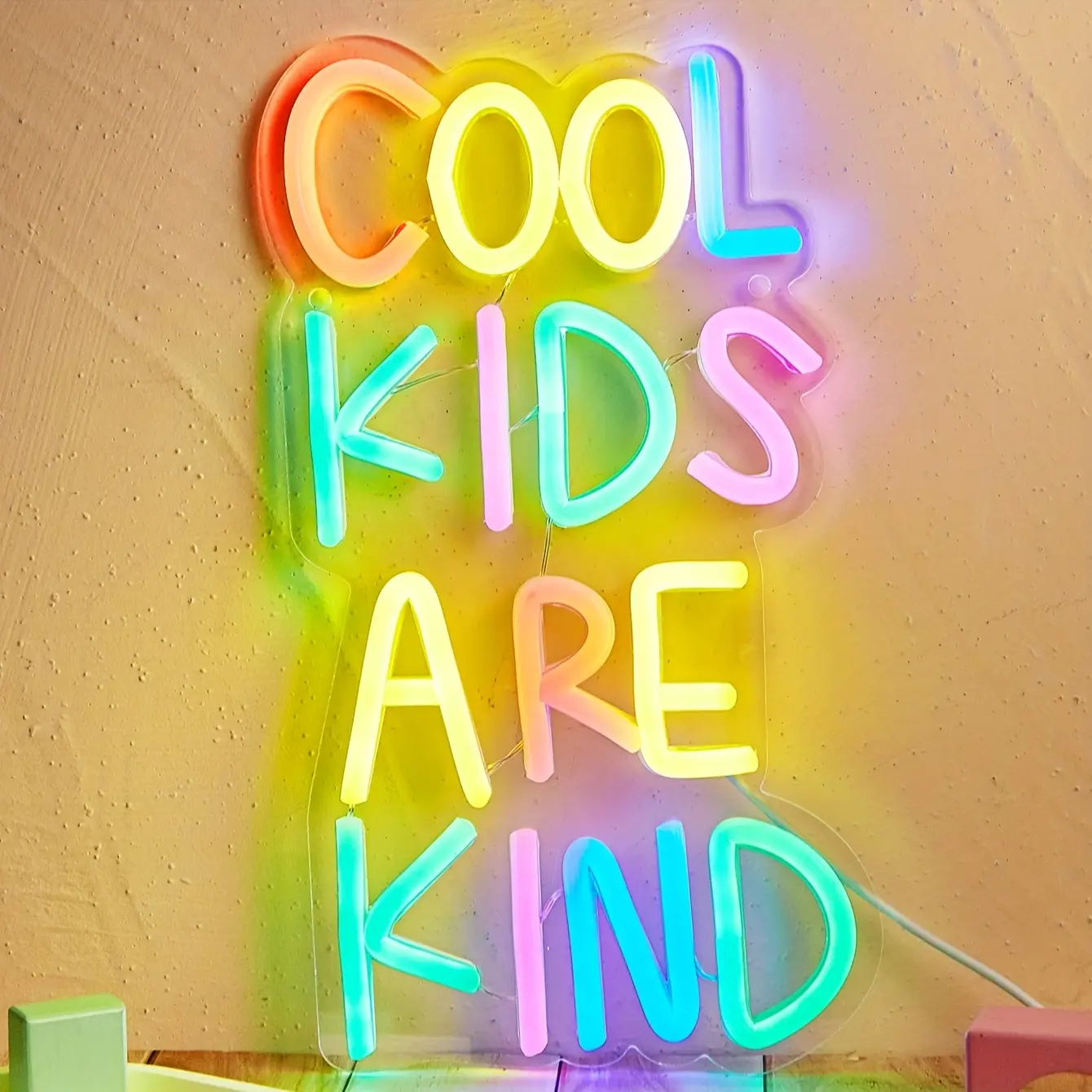 Cool Kids Are Kind Neon Sign, Led Neon Signs, Led Neon Light, Bedroom Decor Light, Indoor Lighting, USB Powered, No Plug Needed, Christmas New Year Gift, Gift Choice, Two Sizes Available, Indoor Decorative Light, Led Lights Bedroom