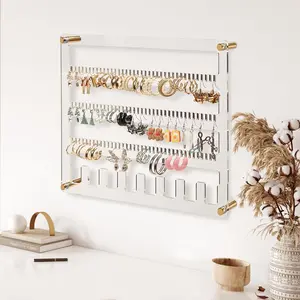 Earring Holder Organizer Wall, Hanging  Organizer, Wall Mounted Earring Organizer,  Wall  Organizer Earring Display and Storage for Studs, Dangling, Necklace