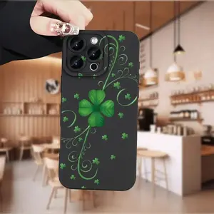 St. Patrick's Day Lucky Clover Design Phone Case, TPU Material, Anti-Slip and Shockproof, Compatible with iPhone 17PROMAX 17AIR 17/16/15/14/13/12/11 PROMAX X XS E PLUS, Suitable as a Gift for Friends, Partners, Family, MS339