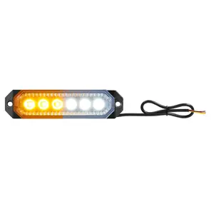 Amber White Sync Feature Ultra Slim Surface Mount Flashing Strobe Light for Truck Car Vehicle LED Mini Grille Light LED Work Light