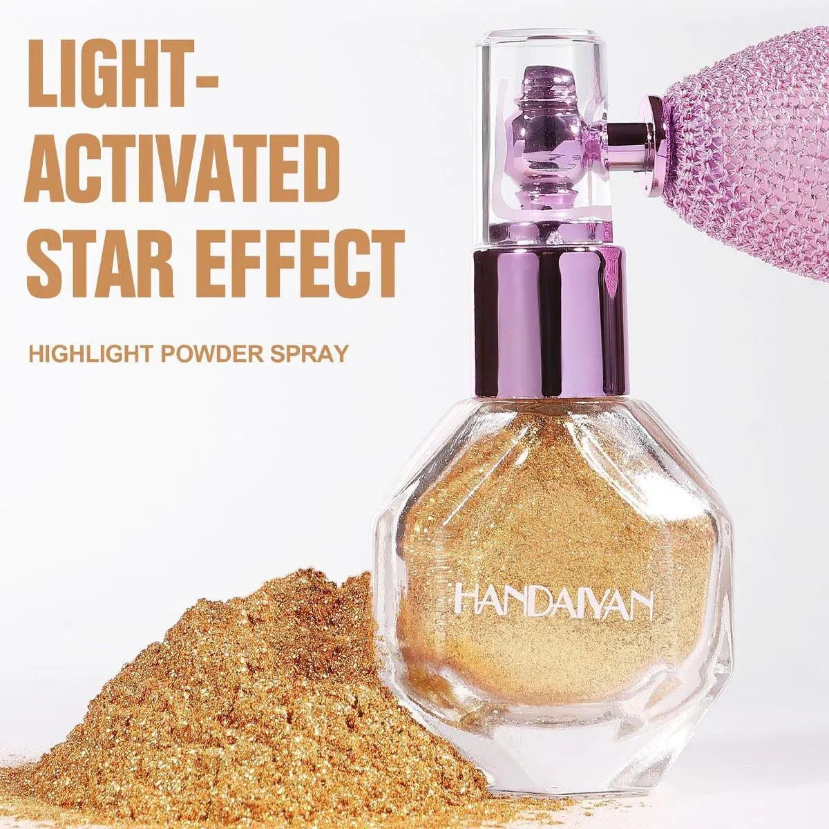 Highlighter Powder Spray, Glow Seeker Highlighter, Glowy Highlighter, 1 Count Long Lasting Shimmering Glitter Body Spray, Body Makeup Spray for Cosmetics Face Body, Cosmetic Product for Women & Girls