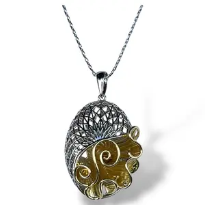 "Ethereal Swirl Filigree Necklace-Two Tone LM