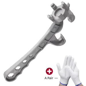 7-in-1 Aluminum Bung Wrench Set - Heavy Duty Drum & Bucket Opener for 5–55 Gallon Barrels, Non-Sparking Multi-Size Tool with Protective Gloves Included