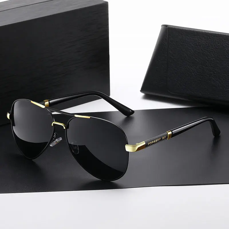 Men's Photochromic Polarized Sunglasses - Auto-Tint Eyewear for Day-Night Driving, Gold-Tone Option Included, Men's Sunglasses, Gold-Tone Men's Sunglasses
