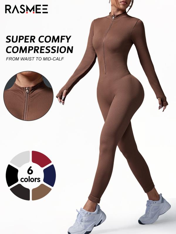 RASMEE Ladies' 3 Piece Slim Fit Sports Jumpsuit with Tight Waist Design Unique Tailoring Pure Color Indoor Outdoor Wear Fashionable Sportswear for Gyms and Sports Activities Fitness Outfit Stretchable Activewear