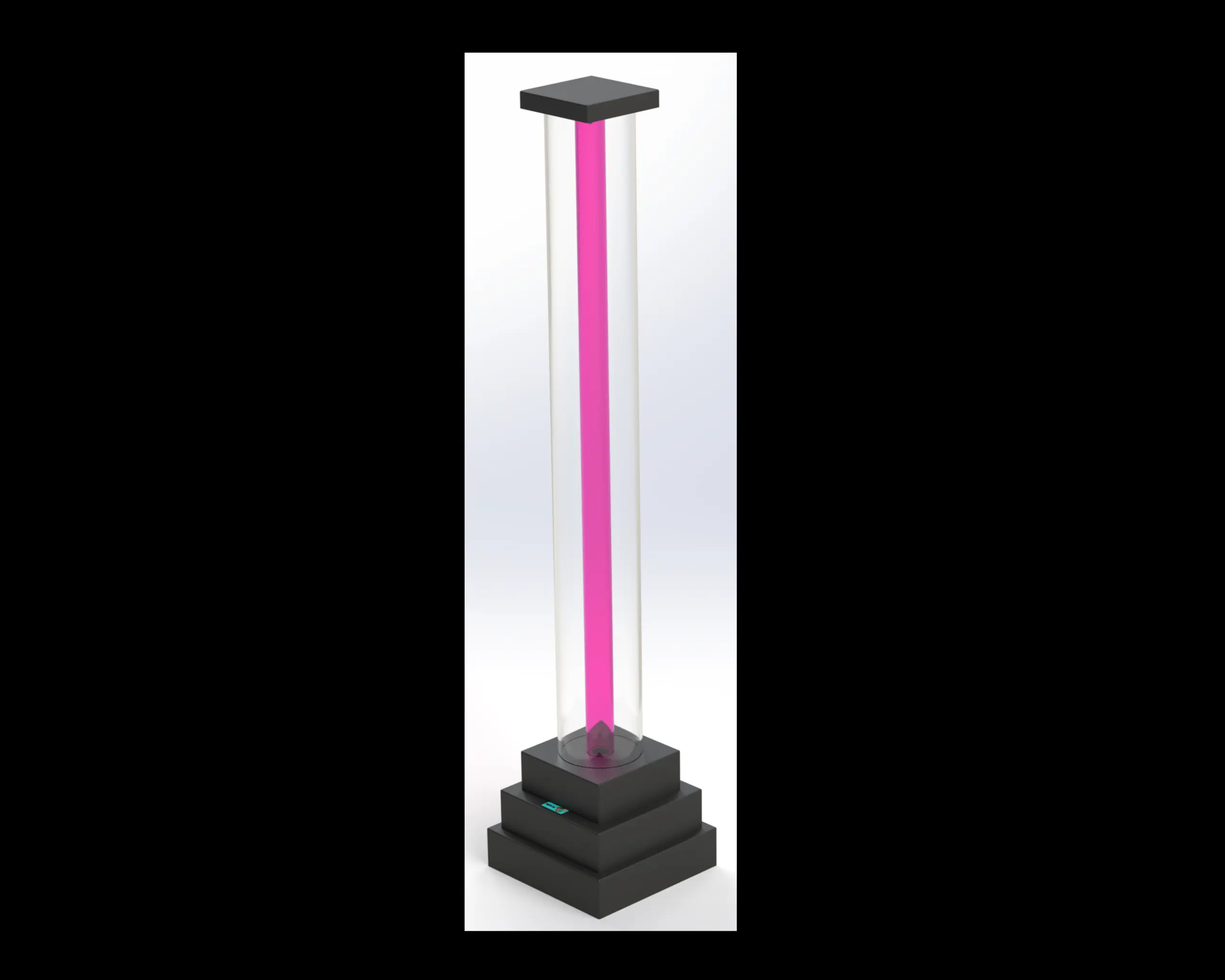 4’ Square Fillable Colored Tube Floor LED Light
