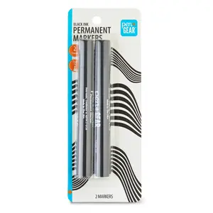 Black Permanent Markers – Chisel Tip, Pack of 2