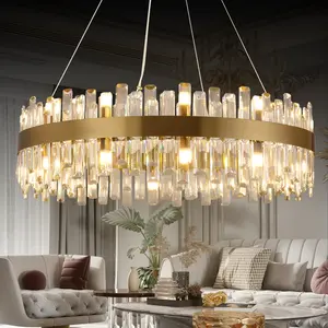 Modern Crystal Chandelier Gold Chandelier For Living Room Round Brass Chandelier Big Gold Chandelier Light Melighting Crystal Chandeliers Bronze Chandelier 32 Inch 24-Light shower  lamp classic  chandeliers ikea  decor brass  lighting living room d