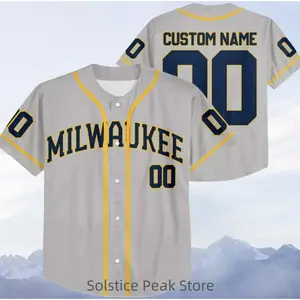 Customized Milwaukee Baseball Jersey withPersonalized Name & Number, Game Dav TeamShirt for Milwaukee Fans, Sporty Matching Outfit