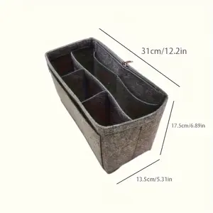Durable felt insertion bag-type tissue felt insertion separation bag zipper for bag accessories, spacious cosmetics storage, and lightweight travel-soft cushion, multi-functional carriage, easy to carry, Multi Pocket Organizer
