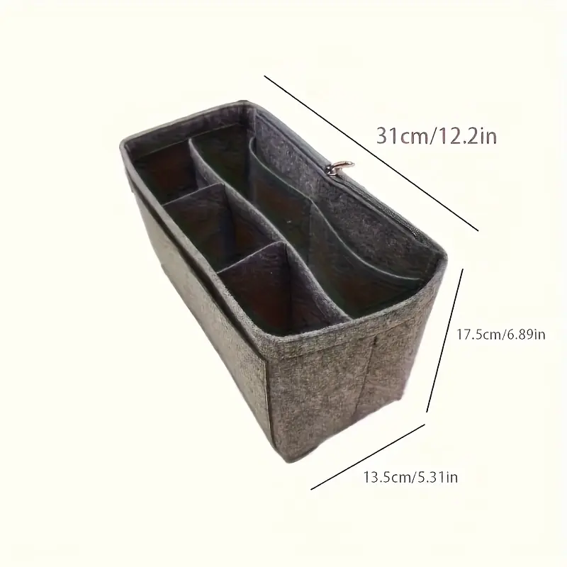 Durable felt insertion bag-type tissue felt insertion separation bag zipper for bag accessories, spacious cosmetics storage, and lightweight travel-soft cushion, multi-functional carriage, easy to carry, Multi Pocket Organizer