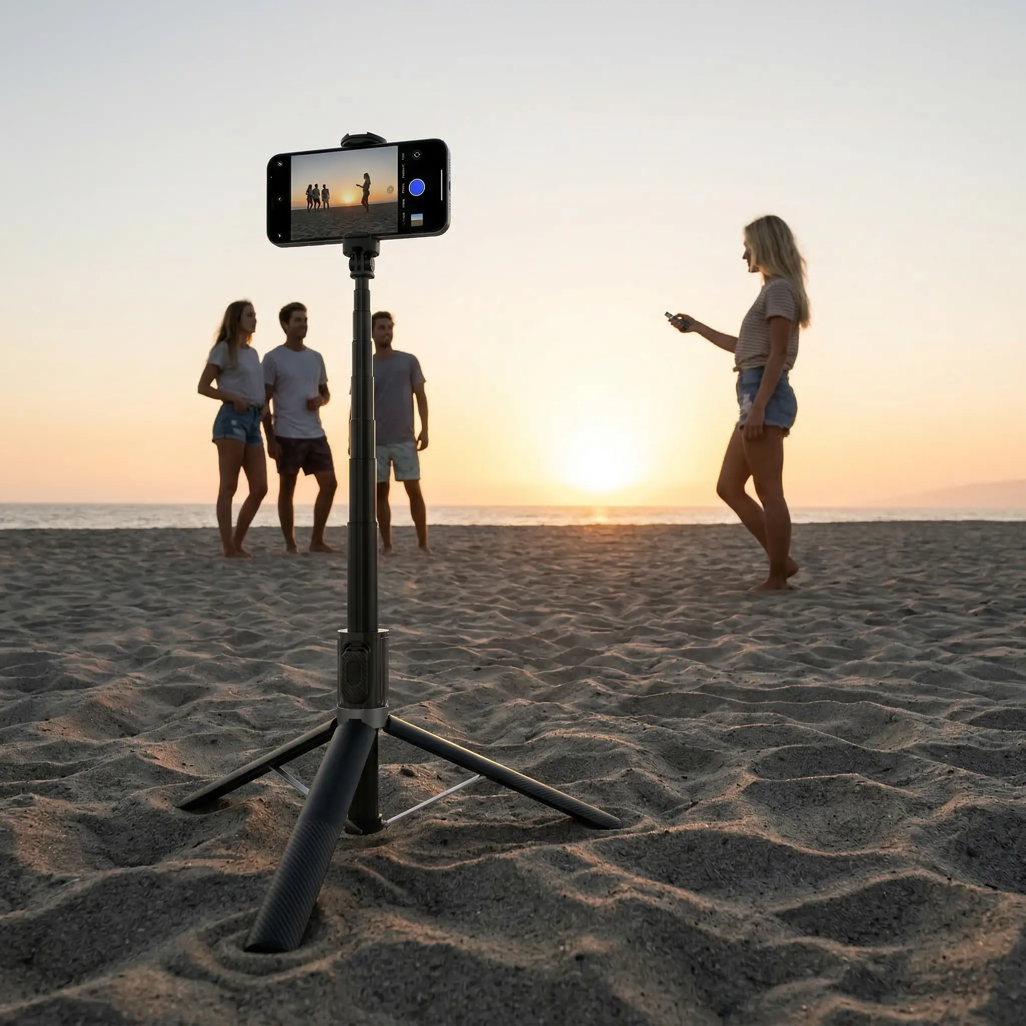 69" Aluminum Telescoping Selfie Stick Tripod with Remote Control, Phone Tripod for iPhone, Vlogging Equipment, Compact Travel Accessory for TikTok Live Streaming, Vlog Photos