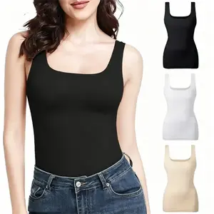 Women's Tummy Control Shapewear Tank Tops - Seamless Square Neck Compression Tops, Slimming Body Shaper, Comfortable Breathable Fabric.crop tops. tank tops for women. corset tops.