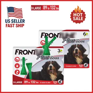 Frontline Plus for Extra Large Dogs Upto 89 to 132 lbs, Helps in treating flea infestations. 3 or 6 doses