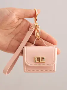 Portable Wallet Keychain Pendant, Creative PU Material, Ideal for Girls' Bags & Accessories, Compact Design for Daily Use