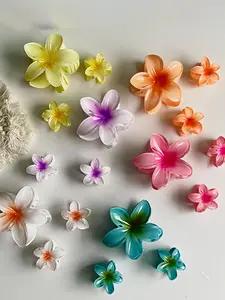 18 Pcs Gradient Candy Color Flower Hair Clips, Stylish Vacation Hair Accessories, Super Cute Clips, Updos, Buns, Ponytails, Trendy Claw Clips for Women